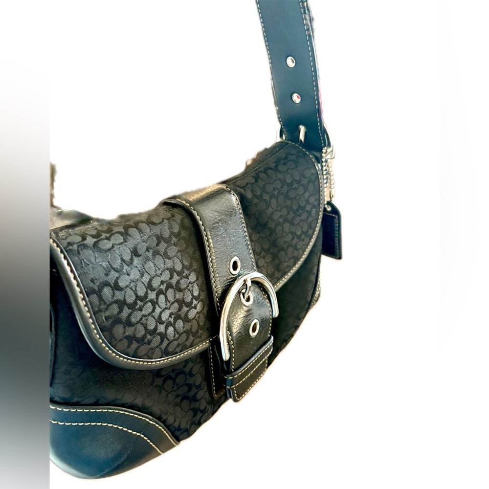 Y2K Coach 6818 Soho Demi Small C Black Leather & Jacquard Signature Shoulder Bag - Picture 10 of 16